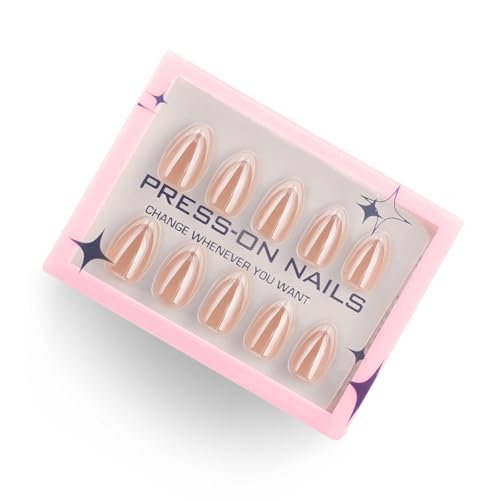 30pcsアーモンドフェイクネイルプレスプレス爪人工アクリルネイル爪の接着剤フランスの爪のヒント