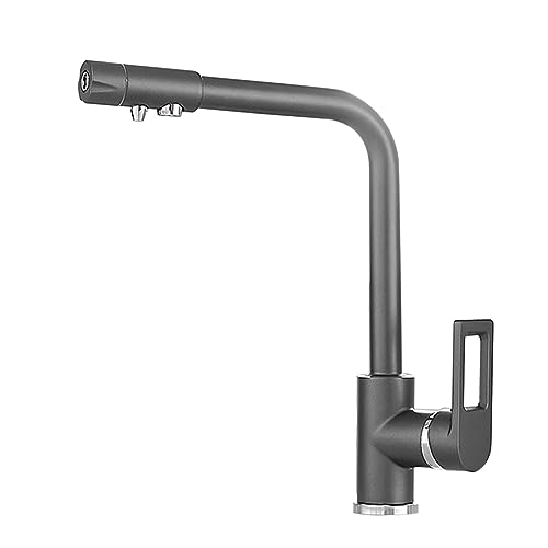 Robinet de cuisine à 3 voies en laiton gris pour éliminer les carafes filtrantes encombrantes