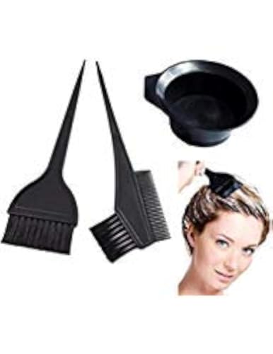 Cotton Fly 3 Pcs Professional Salon Hair Coloring Dyeing Kit - Dye Brush & Comb/Mixing Bowl/Tint Tool by Marketing Eye USA Inc.