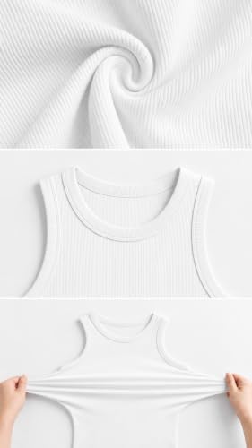 VICHYIE Women Summer Ribbed Knit Racerback Fitted Tank Top