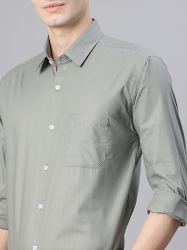 Image of Majestic Man Men's Solid Cotton Blend Wrinkle-Resistant Slim Fit Easy-Iron Formal & Office Wear