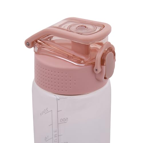Majestic Sport Okosei Clear Trinkflasche 750ml, Wasserflasche BPA-Frei, Tritan, gym flasche, Sportflasche für Fahrrad, Outdoor, Fitness, Leicht, Stoßfest, Wiederverwendbar, Rosa.