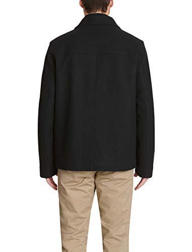 Dockers Men's Wool Blend Open Bottom Jacket With Quilted, Black/Softshell Bib, Small #TOP3