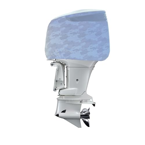 Image of Grey Digital Camo Outboard Motor Cover for Suz DF 225-300 HP | Made in USA to Stay on While You Run! | 108D