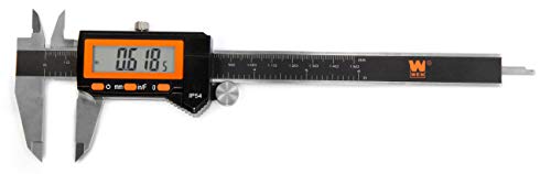 WEN 10764 Electronic 6.1" Stainless Steel Water-Resistant Digital Caliper with Lcd Readout & Storage Case, IP54 Rated