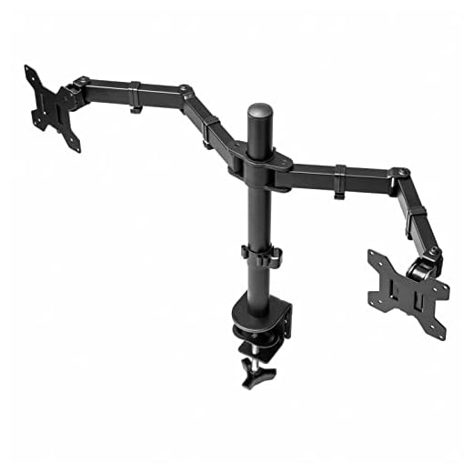 WE CLEVER Heavy duty Dual monitor stand Mount, Height Adjustable desk C clamps & Mounting holes, Full motion Tilt & Swivel Monitor Arms, For 13