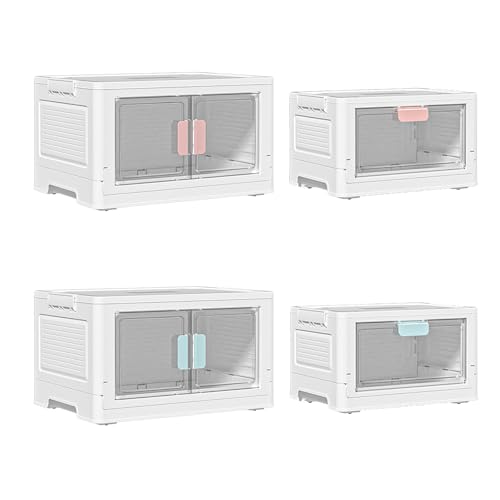 Armoire de rangement double à roues boîte pliable transparente de salon
