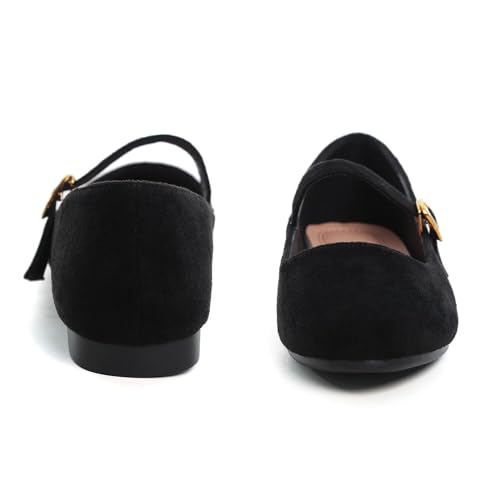 Image of LUXINYU Women's Slip on Flats,Classy Round Toe Solid Classic Mary Jane Ballet Dance Shoes Soft Comfortable PU Flat Shoes