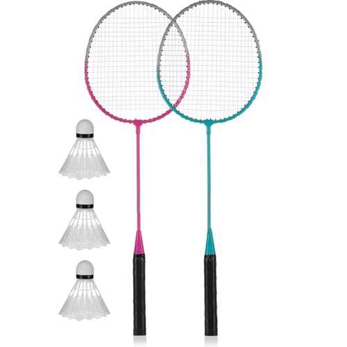NOBILE LOVELYCARE Set badminton completo 2 racchette 3 volani kit racchetta badminton principianti bambinin e adulti colori random