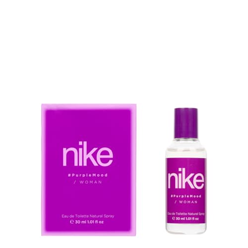 NIKE - Purple Mood 30 ml, Colonia Mujer, Formato Viaje en Spray, Perfume Mujer, Eau de Toilette Natural y Femenina, Aroma Floral Gourmand, Fragancia Fresca