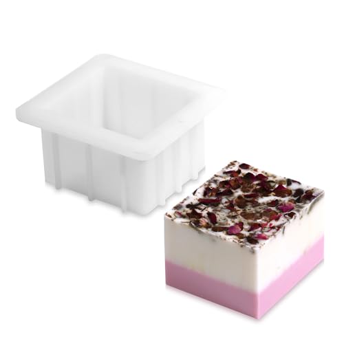 Stampo In Silicone Per Sapone Nicole – Stampo Quadrato Piccolo Per Sapone Fatto In Casa 14x12,7x7,1 Cm - 4