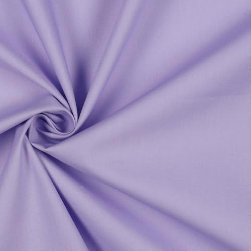 Tissu en coton uni lilas clair de 2 mètres pour couture créative