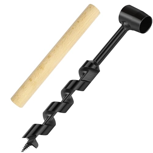 Tarière Manuelle à Main,Tarière Manuelle pour Travail du Bois Portable Polyvalent Foret Hélicoïdale pour Le Camping, l'extérieur, la randonnée