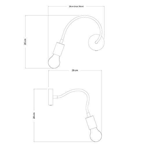 Applique Lampe Fermaluce Flex 30 Creative-Cables spot GU1d0 noir interrupteur