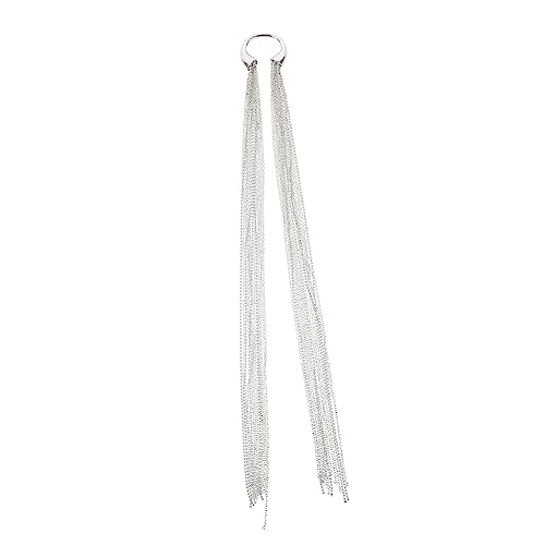FOMIYES Joyería de cadena larga con borla para el cabello, accesorios elegantes para el cabello para mujer, estilo de novia, graduación, moda con borlas para looks creativos
