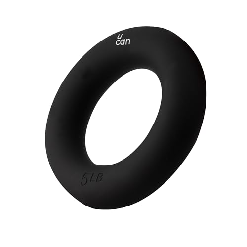 U can Aros con Peso de Silicona para Ejercicio | Anillos de Resistencia para Yoga, Pilates y Fitness | Tonifica Brazos, Piernas y Abdomen | Accesorios Compactos para Casa o Gimnasio (Negro, 5 LB)