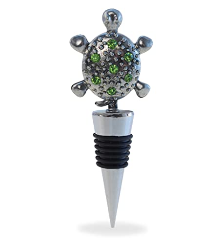 Cheers Sea Turtle Metal Wine Stopper - Elegant Wine Bottle Stopper, Ocean Life Bar Accessories and Kitchen Decor, Reusable Wine Bottle Stopper, Perfect Wine Preserver for Kitchen Gadgets Accessories