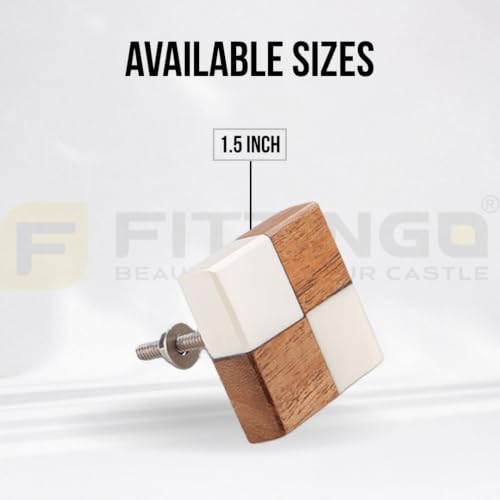 Image of 2 Piece Classic Wooden Knobs for Kitchen Cabinets, Dressers & Wardrobes | Solid Teak Wood Construction | Colour: Natural Wood | Size: 1.5 Inch-| 3 Years Warranty |