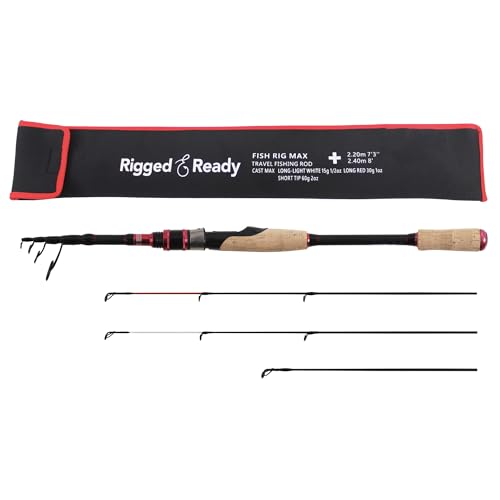 Rigged and Ready Fish Rig Max Telescopic Multi-Function Fishing Rod+ 3 Tips - image 1
