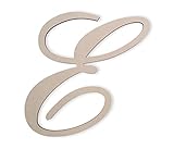 Jess and Jessica Wooden Letter E, 12" Long x 1/4" Thick – Large Wooden Letters for Wall Decor, Unfinished Monogram Cursive Large Letters for Wall Decor or Kids' Nursery Design - English Script Font