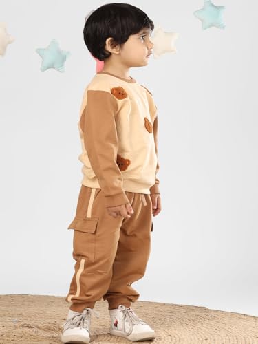Image of POLKA TOTS 100% Cotton Co-Ord Joggers for Kids | Trendy Sweatshirt & Joggers Set | All Season Wear for Kids, Toddler & Newborn | Soft & Breathable Dress for Boys & Girls | from 6 Months to 8 Years