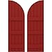 Ekena Millwork ARW401BQ518X72BRH Americraft Five 3 Exterior Real Wood Joined Board-n-Batten Shutters w/Arch Top (Per Pair), 17 1/2"W x 72"H, Fire Red