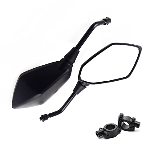 OKSTNO Universal Hawk-eye Motorcycle Rear View Side Mirror - with 10mm Bolt, 7/8" Handle Bar Mount Clamp