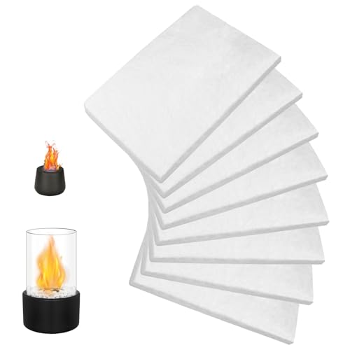 8 Piezas Lana de Ceramica Bioetanol, 30x20cm Esponja de Lana Cerámica Reemplazo Aislamiento de Fibra Cerámica para Fogatas de Mesa para Prolongar el Tiempo de Combustión