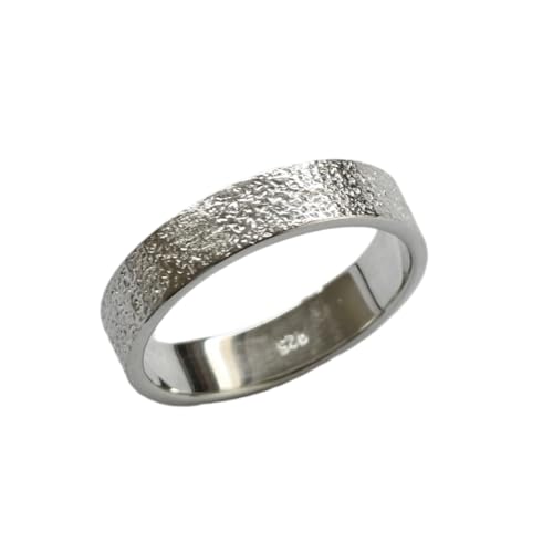 Alliance en argent 925 texturé la bague de promesse idéale pour elle et lui