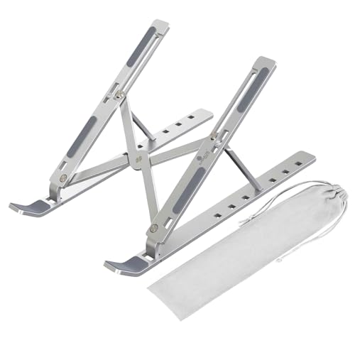 Kratos 7 Angle Adjustable & foldable laptop Stand, Overheating protection,laptop stand for desk / office / Table / Bed / Travel- Lightweight Aluminium Alloy Tabletop Kratos 7 Angle Adjustable & foldable laptop Stand, Overheating protection,laptop stand for desk / office / Table / Bed / Travel- Lightweight Aluminium Alloy Tabletop