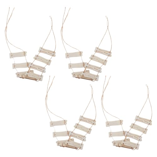 Levemolo 4 Pezzi Scala Di Corda Per Albero Decorazione Per La Casa Scala Di Legno Per Decorazione Casa Delle Bambole Fai Da Te Giardino Delle