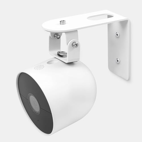 MagitcSee Nest Camera Mount Compatible with Google Nest Cam Outdoor or Indoor Battery - 2nd Generation 360 View Anti-Drop Outdoor Wall Bracket Mounting Kit Nest cam Accessories- White