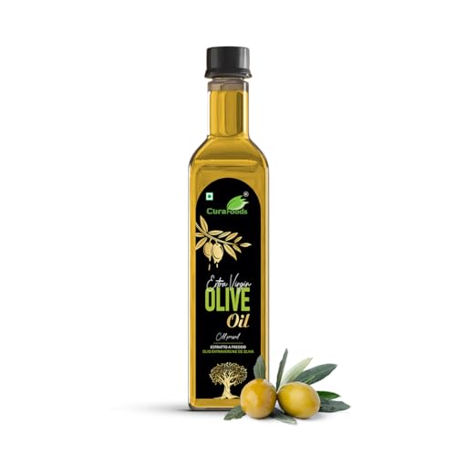 Image of CURA EXTRA VIRGIN OLIVE OIL 500ml I Free Olive vinegar 200ml I Prepared from Italian Olives I Recommended for Roasting, Frying, Baking,drizzling on salads I Cold pressed I Imported from Spain