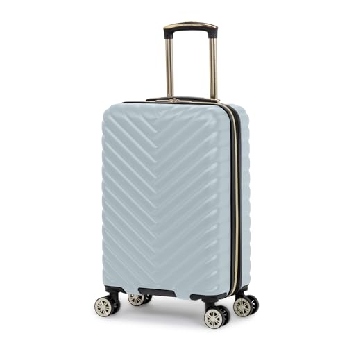 Image of Kenneth Cole REACTION Madison Square Lightweight Hardside Chevron Expandable Spinner Luggage, Slate, 2-Piece (20 inch Carry On + Sophie Backpack), Kenneth Cole Reaction Women's Madison Square Hardside