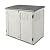 Suncast 34 Cu Ft Capacity Horizontal Outdoor Storage Shed for Garbage Cans, Garden Accessories, Backyard, and Patio Use, Vanilla