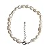 Produktbild ELAINZ HEART Perlenkettchen Fußkettchen Knöchelarmband mit Perlen für Damen, längenverstellbar 7-8 mm weiße ovale Perle