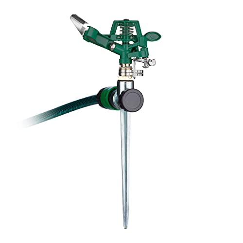 Relaxdays Pulsationssprenger, Gartenbewässerung, 360° Sektorenregner, 12...