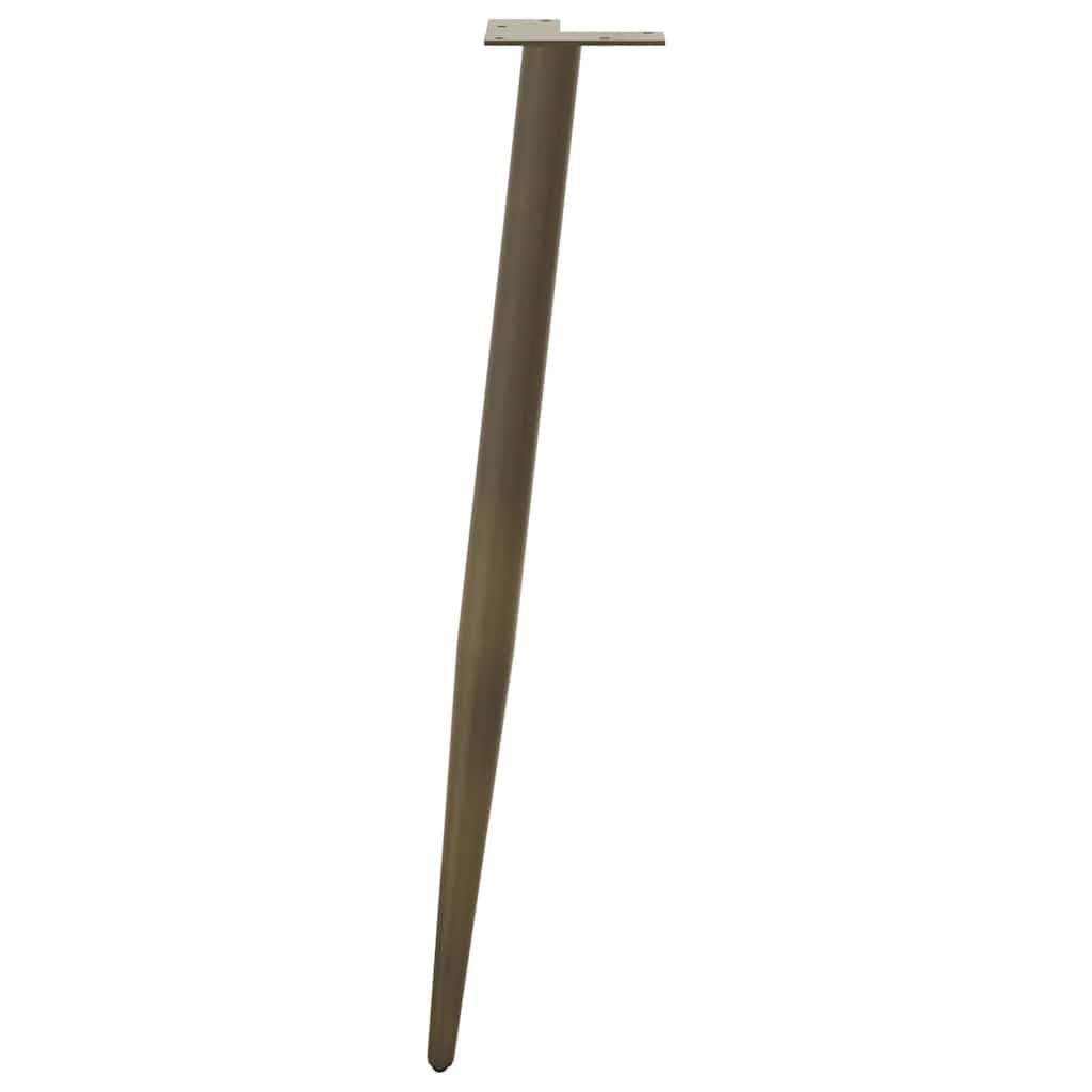 Gambe coniche per tavolo consolle in acciaio naturale, 4 gambe con regolazione in altezza 72-73 cm, struttura stabile con piastra di montaggio e viti per tavolo da pranzo