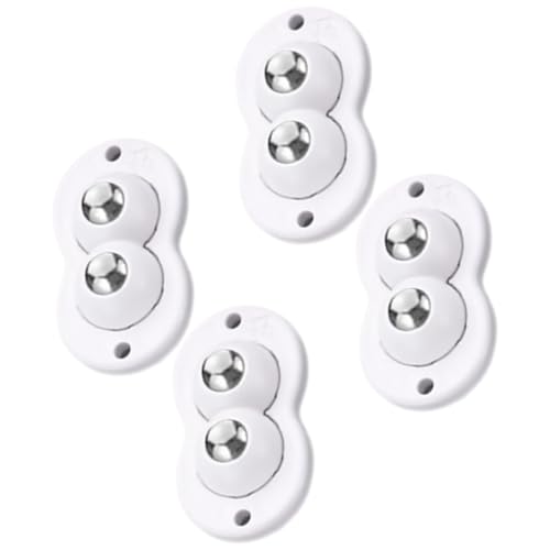 Healvian Ruedas Adhesivas Autoadhesivas Mini 4 Piezas Bolas de Acero Inoxidable Ruedas Giratorias de 360° para Contenedores y Cajas de Almacenamiento Silenciosas para Uso Doméstico