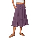 Skirts for Women Trendy Summer - From casual outings to chic occasions, the Witsmile Tiered Midi Skirt can do it all! Lightweight skin-friendly fabric shapes this adorable and versatile skirt that has a comfortable smocked waist and a flaring, tiered...