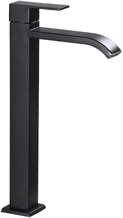 Carnival Ss-304 Extended Tall Body Basin Pillar Tap(12 Inches) For Bathroom,Washbasin (Black) - Stainless Steel, Painted