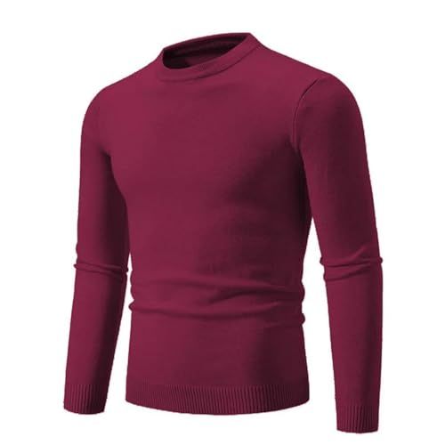 Men's Pullover Sweaters Thin Basic Elastic Slim Fit Solid Color Casual Sweater3