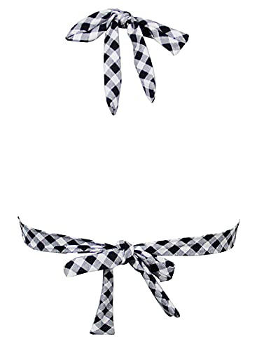 image for Balasami Women's Vintage 50s Halter Neck Tie Knot Back Soft Molded Pad