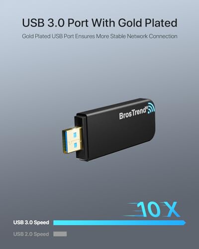 Clé WiFi Linux BrosTrend adaptateur USB double bande pour Raspberry Pi en télétravail