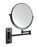 KAIIY Wall Mounted Makeup Mirror - 5X Magnification 8'' Two-Sided Swivel Extendable Bathroom Hotel C