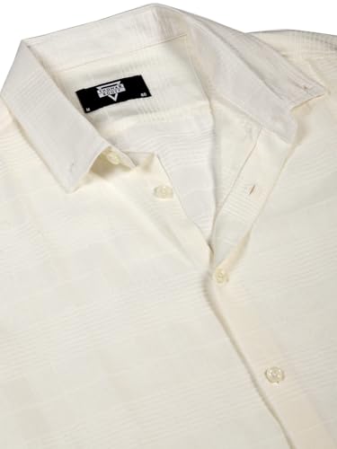 Image of Thomas Scott Men's | Self-Design | Full Sleeve | Slim Fit | Poly Cotton | Spread Collar | Casual Shirt
