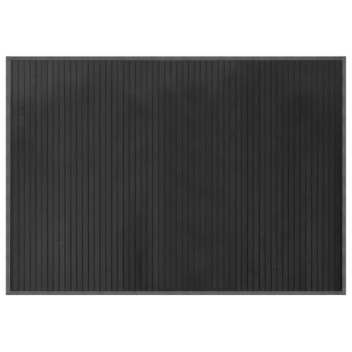 vidaXL Tapis rectangulaire Gris 70x100 cm Bambou, Tapis de Salon, Tapis de Cuisine, Tapis rectangulaire, Tapis de Chambre à Coucher