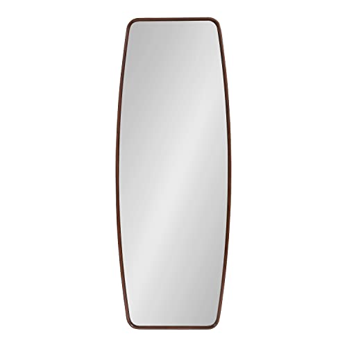 Image of Kate and Laurel Caskill Modern Barrel Mirror; 18 x 48; Dark Bronze; Round Rectangle Barrel Full Length Mirror for Wall