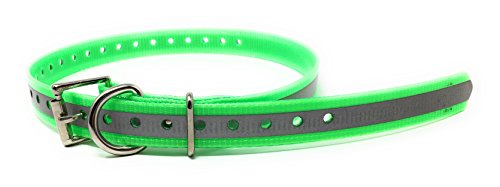 Replacement Strap for SportDOG, Garmin, Dogtra, Educator Collars - 3/4" Wide Dog E-Collar Replacement for Training, Bark, Shock, Electric, and GPS Collars - 28" Adjustable Length (Reflective Green)