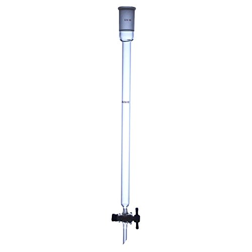 Laboy Verre Chromatographie Colonne 24/40 avec PTFE robinet d'arrêt Colonne de 17 mm de diamètre Potence et 305 mm en longueur efficace